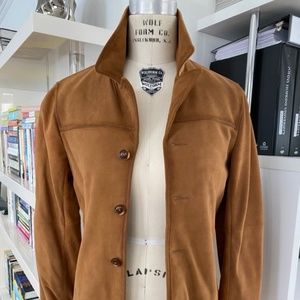 John Varvatos Light Brown Leather Button Jacket (Varvatos USA), Size XS